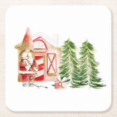 XMAS Gnome-Design 2 Rechteckiger Pappuntersetzer (Vorderseite)