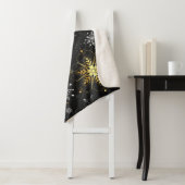 Xmas Golden Snowflakes on Black Background Sherpadecke (Beispiel)