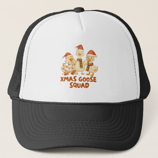 Xmas Goose Squad – Funny Holiday Trucker Hat Truckerkappe (Vorderseite)