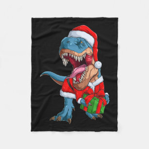 Xmas Graphic Dino T Rex Boys Dinosaur Weihnachten Fleecedecke