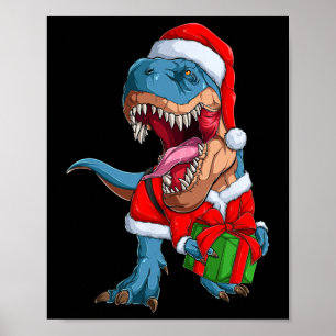 Xmas Graphic Dino T Rex Boys Dinosaur Weihnachten Poster