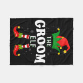 Xmas Groom Elf Familie Matching Weihnachten Pajama Fleecedecke (Vorderseite (Horizontal))