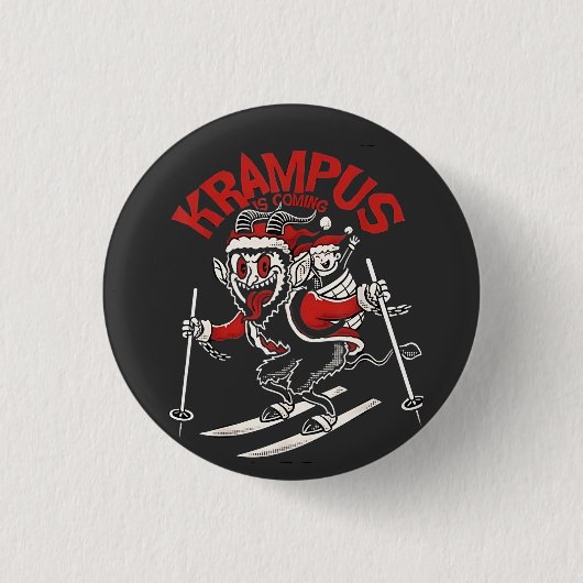 Xmas Gruss Vom Krampus Christmas Devil Button (Vorderseite)