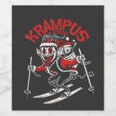 Xmas Gruss Vom Krampus Christmas Devil Weinetikett (Einzelnes Label)