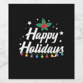 Xmas Happy Holliday Weinetikett (Einzelnes Label)