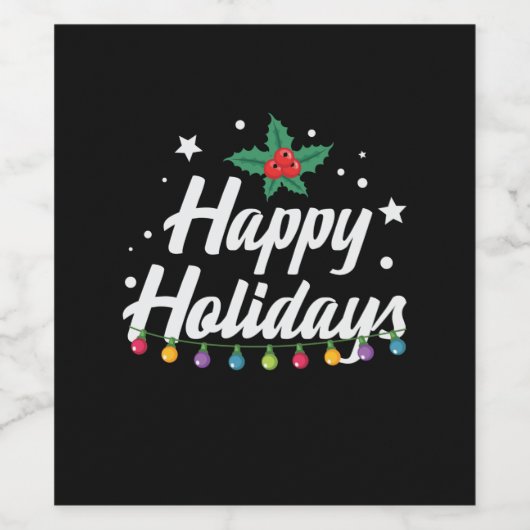 Xmas Happy Holliday Weinetikett (Einzelnes Label)