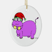 Xmas Hippo Circle Ornament - Rot (Rechts)