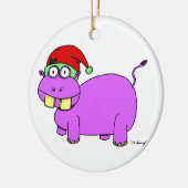 Xmas Hippo Circle Ornament - Rot (Links)