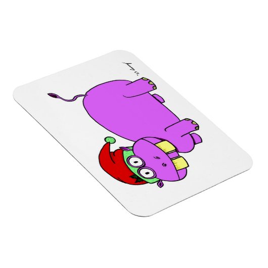 Xmas Hippo Flexible Magnet (Rechte Seite)