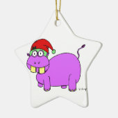 Xmas Hippo Star Ornament - Gelb (Links)