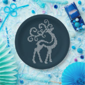 Xmas Hirschantler Nordic Strickdesign Pappteller (Party)