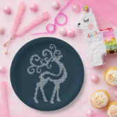 Xmas Hirschantler Nordic Strickdesign Pappteller (Party)