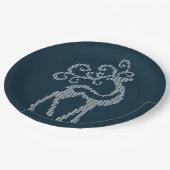 Xmas Hirschantler Nordic Strickdesign Pappteller (Schrägansicht)