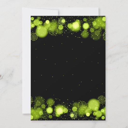Xmas Holiday Dinner Party Winter Silver Bow Green Einladung (Rückseite)