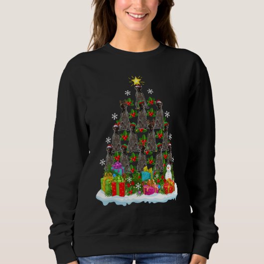 Xmas Holiday German Wirehaired Pointer Dog Christm Sweatshirt (Vorderseite)