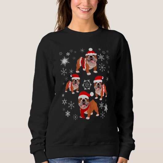 Xmas Holiday Lighting Santa American Bulldog Chris Sweatshirt (Vorderseite)