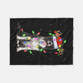 Xmas Holiday Lighting Santa Border Collie Dog Chri Fleecedecke (Vorderseite (Horizontal))