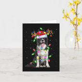 Xmas Holiday Lighting Santa Border Collie Dog Chri Karte (Gelbe Blume)