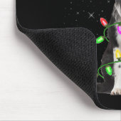 Xmas Holiday Lighting Santa Border Collie Dog Chri Mousepad (Ecke)