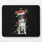 Xmas Holiday Lighting Santa Border Collie Dog Chri Mousepad (Vorne)