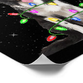 Xmas Holiday Lighting Santa Border Collie Dog Chri Poster (Ecke)