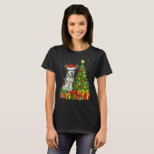 Xmas Holiday Lights Santa Alaskan Malamute Dog Chr T-Shirt (Vorne ganz)