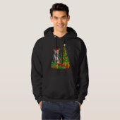 Xmas Holiday Lights Santa Bearded Collie Dog Chris Hoodie (Vorne ganz)