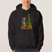 Xmas Holiday Lights Santa Bearded Collie Dog Chris Hoodie (Vorderseite)