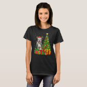 Xmas Holiday Lights Santa Bearded Collie Dog Chris T-Shirt (Vorne ganz)