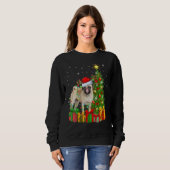 Xmas Holiday Lights Santa Pug Dog Christmas Tree Sweatshirt (Vorne ganz)