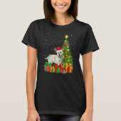 Xmas Holiday Lights Santa Westie Dog Christmas Tre T-Shirt (Vorderseite)