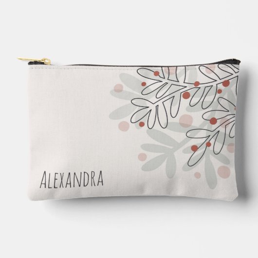 Xmas holiday mistletoe name text Print Cut Sew Bag Zubehörtasche (Vorderseite)