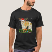 Xmas Holiday Reindeer Hat Santa Borzoi Dog Christm T-Shirt (Vorderseite)