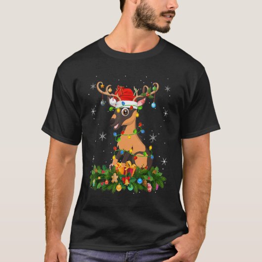 Xmas Holiday Reindeer Hat Santa Goat Christmas T-Shirt (Vorderseite)