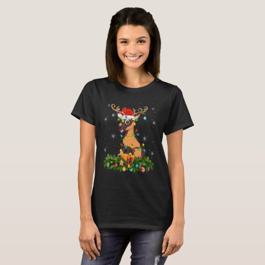 Xmas Holiday Reindeer Hat Santa Goat Christmas T-Shirt (Vorne ganz)