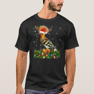 Xmas Holiday Reindeer Hat Santa Hoopoes Bird Chris T-Shirt