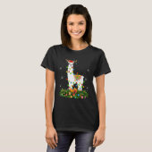 Xmas Holiday Reindeer Hat Santa Llama Christmas T-Shirt (Vorne ganz)