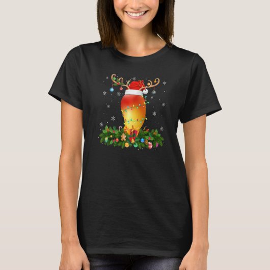 Xmas Holiday Reindeer Hat Santa Mango Christmas   T-Shirt (Vorderseite)