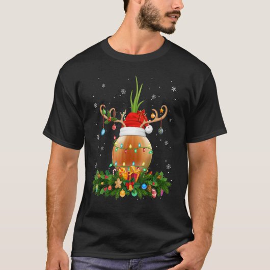 Xmas Holiday Reindeer Hat Santa Onion Christmas T-Shirt (Vorderseite)
