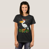 Xmas Holiday Reindeer Hat Santa Pelican Bird Chris T-Shirt (Vorne ganz)