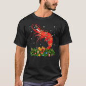 Xmas Holiday Reindeer Hat Santa Shrimp Fish Christ T-Shirt (Vorderseite)