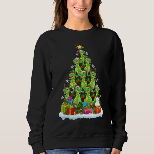 Xmas Holiday Santa Allosaurus Dinosaur Christmas Sweatshirt (Vorderseite)