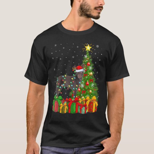 Xmas Holiday Santa Australian Kelpie Dog Christmas T-Shirt (Vorderseite)