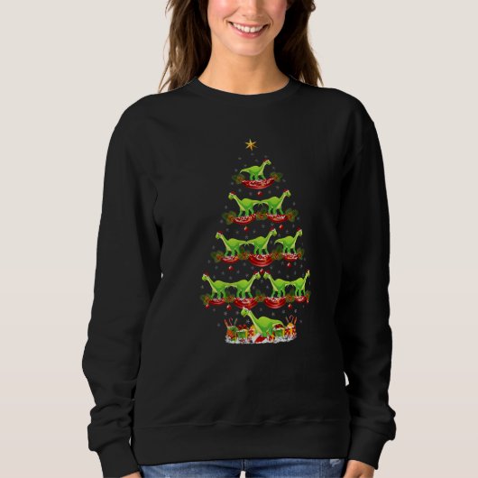 Xmas Holiday Santa Diplodocus Dinosaur Christmas Sweatshirt (Vorderseite)