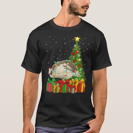 Xmas Holiday Santa Guinea Fowl Bird Christmas Tree T-Shirt (Vorderseite)