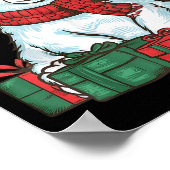 Xmas Holiday Santa Hat Lar Bear Christmas Poster (Ecke)