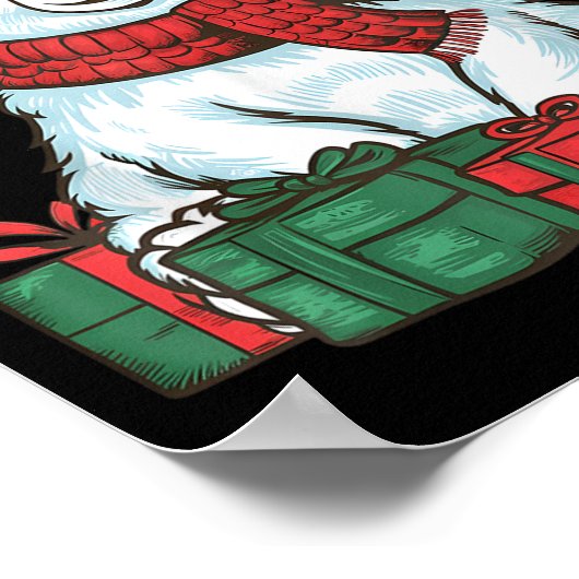 Xmas Holiday Santa Hat Lar Bear Christmas Poster (Ecke)