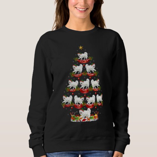 Xmas Holiday   Santa Samoyed Dog Christmas Tree Sweatshirt (Vorderseite)