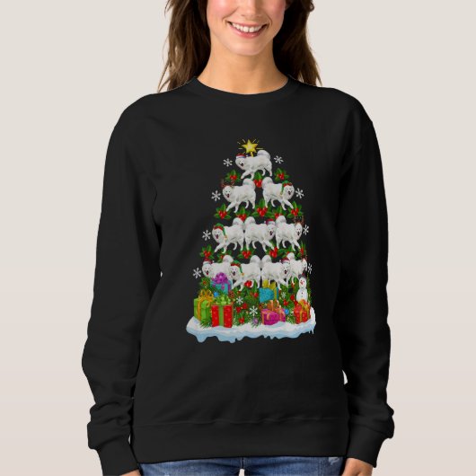 Xmas Holiday  Santa Samoyed Dog Christmas Tree Sweatshirt (Vorderseite)