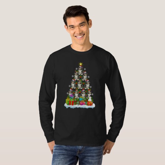 Xmas Holiday  Santa Shih Tzu Dog Christmas Tree T-Shirt (Vorne ganz)